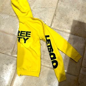 SMALL | FREE CITY| YELLOW ZIP HOODIE